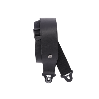 D'Addario Comfort Leather Auto Lock Guitar Strap, Black
