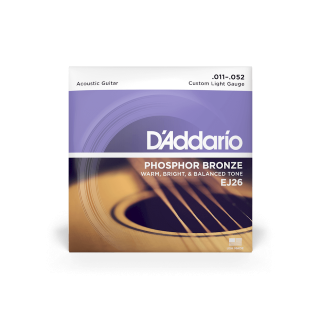 11-52 Custom Light, Phosphor Bronze Acoustic Guitar Strings - EJ26