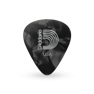 D'Addario Black Pearl Celluloid Guitar Picks, 10 pack, Heavy