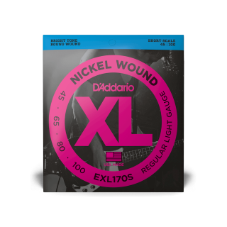 45-100 Regular Light, Short Scale, XL Nickel Bass Strings - EXL 170