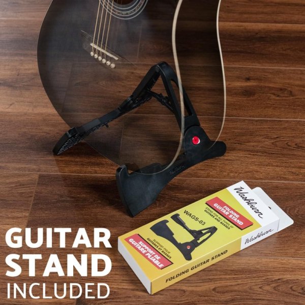 Washburn WA90CETBBPACK Learn & Play Pack Acoustic Electric Guitar Bundle. Transparent Black Burst