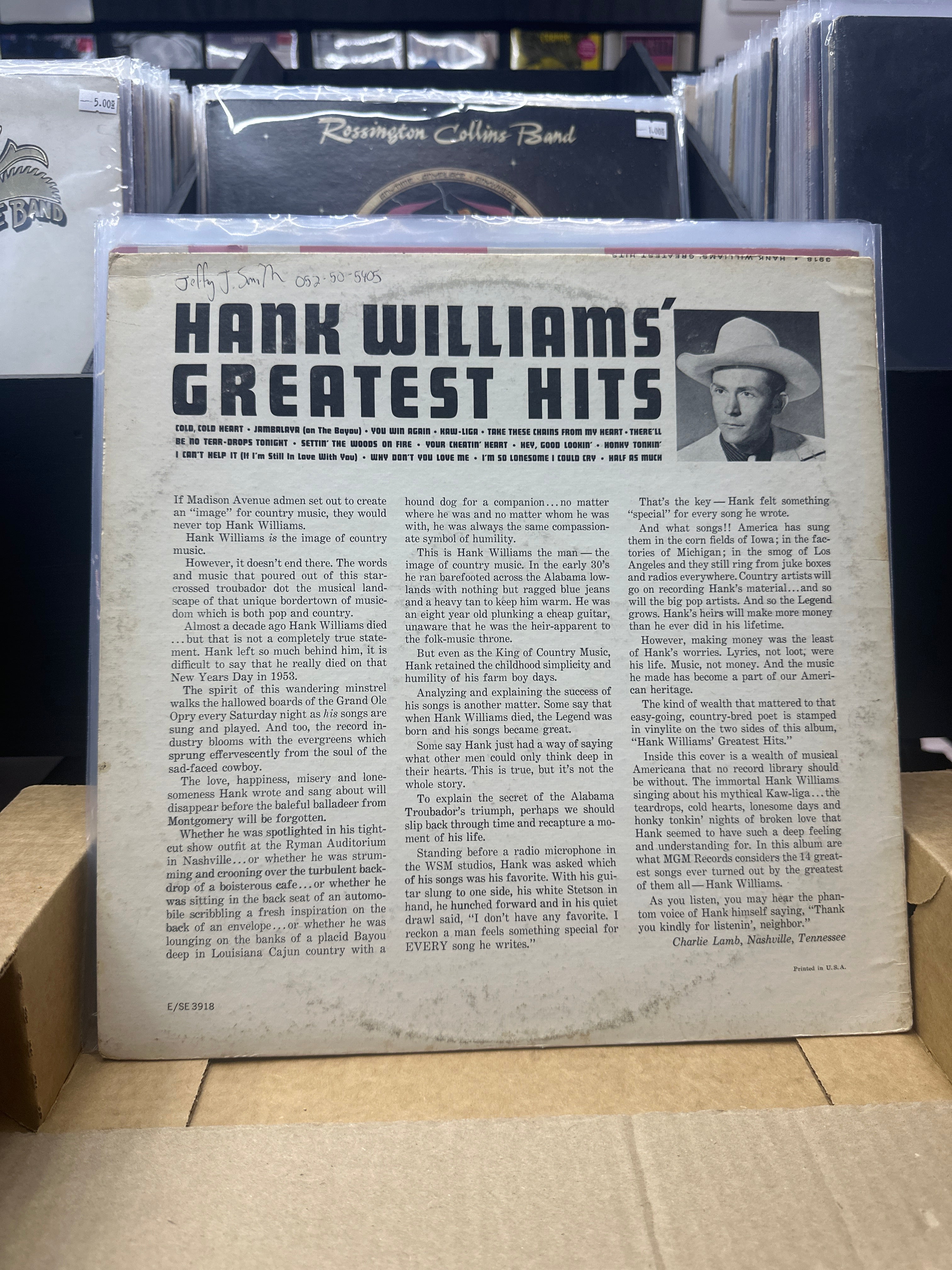 HANK WILLIAMS - HANK WILLIAMS' GREATEST HITS (OF 14 HANK'S ALL-TIME BEST)