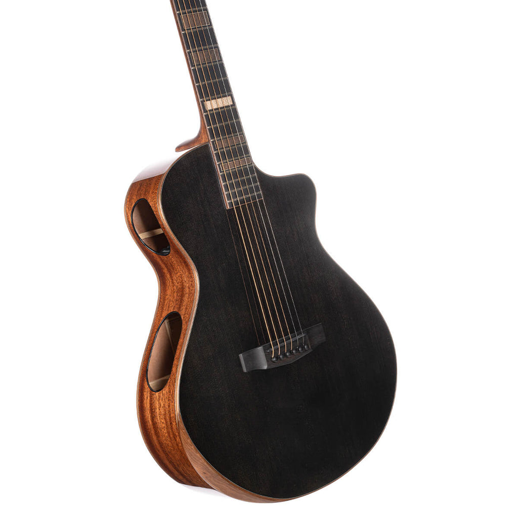 Cort MODERNBLACK Masterpiece Series Modern Black Acoustic-Electric Guitar. Trans Black Gloss