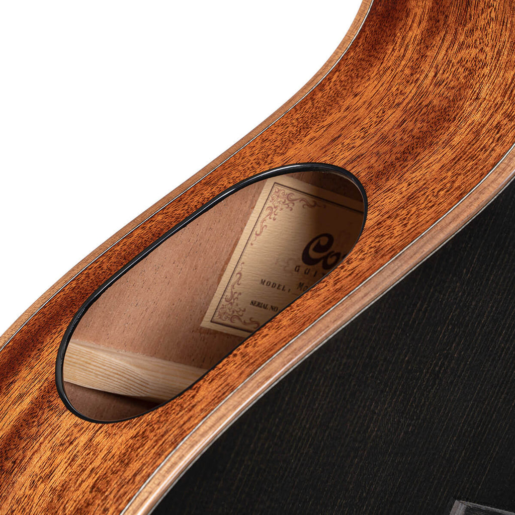 Cort MODERNBLACK Masterpiece Series Modern Black Acoustic-Electric Guitar. Trans Black Gloss
