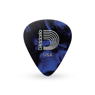 D'Addario Blue Pearl Celluloid Guitar Picks, 10 pack, Medium