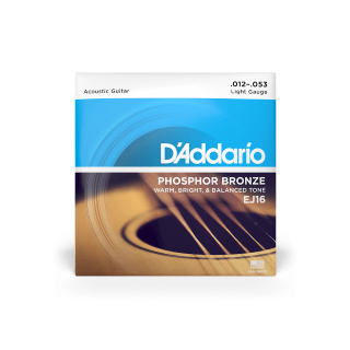 12-53 Light, Phosphor Bronze Acoustic Guitar Strings - EJ16